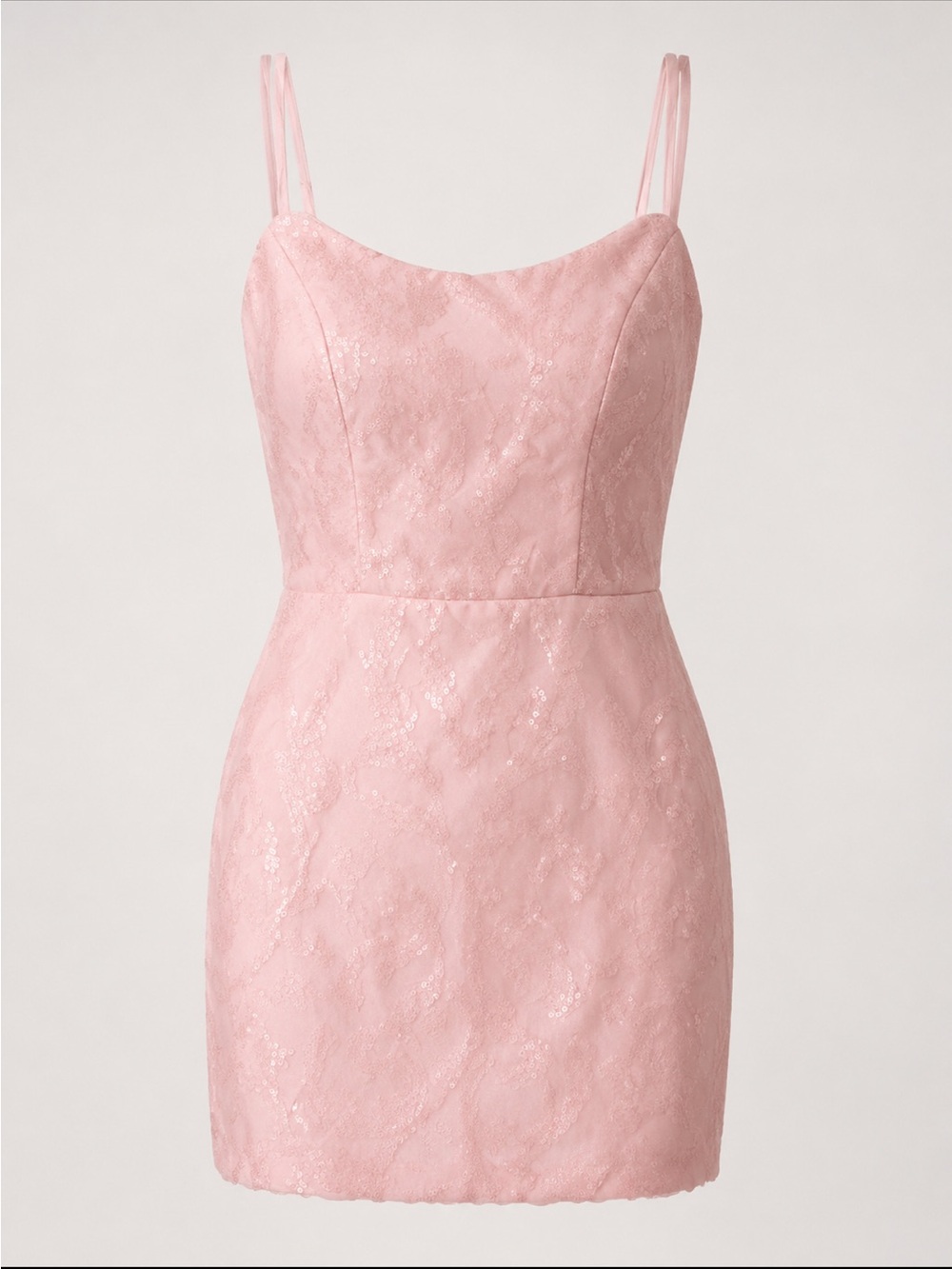 Blush Pink Lace Spaghetti-Strap Girls' Party Dress